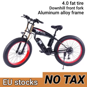 Electric Bicycle 26 Inch Aluminum Alloy Beach Snow Cruiser 1000W 4.0 Fat Tire 500W 15A Lithium Battery Ebike