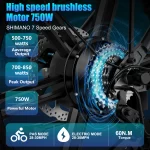EU US Stock 20 inch 4.0 tire electric bicycle Folding bike 750W aluminum alloy light mini electric motorcycle for men and women
