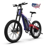 AOSTIRMOTOR S17 1500W Mountain Electric Bike 48V 15Ah Lithium Battery 26 Inch 3.0 Fat Tire Al Alloy Beach Cruiser City Bicycle