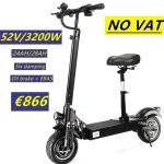 10 "52V3200W folding electric scooter adult aluminum alloy off-road dual drive dual oil disc brake lithium electric scooter